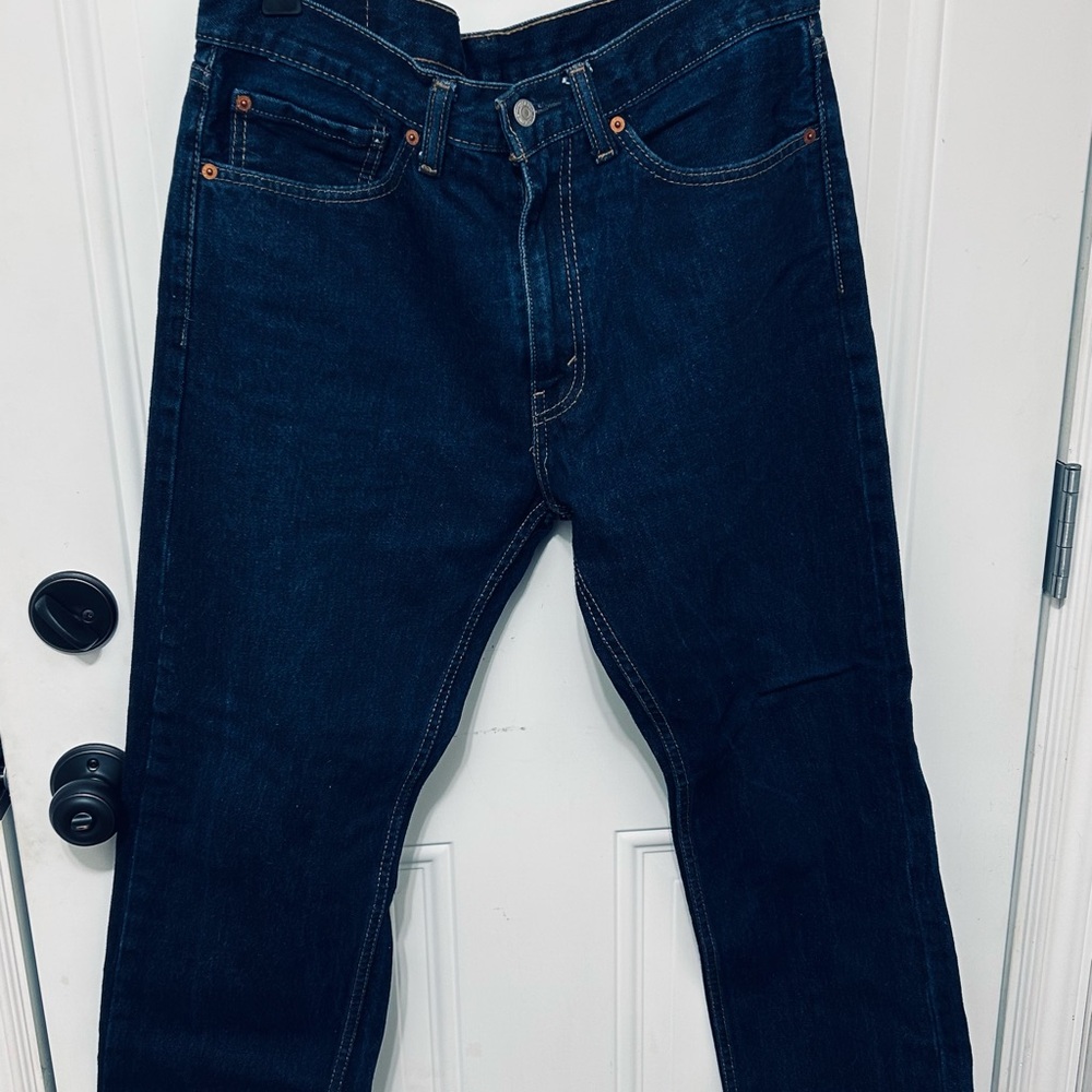 NWOT 505 LEVI’s Blue Jeans Dark Wash Measures   w 34   L 30 - Picture 5 of 9